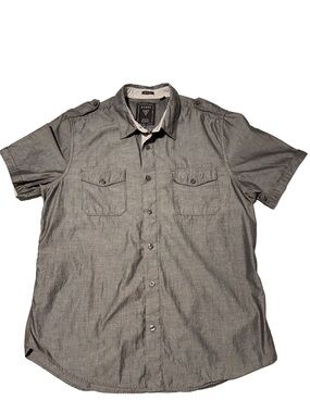 GUESS Slim Fit Utility Shirt Minimalist Workwear Military Core